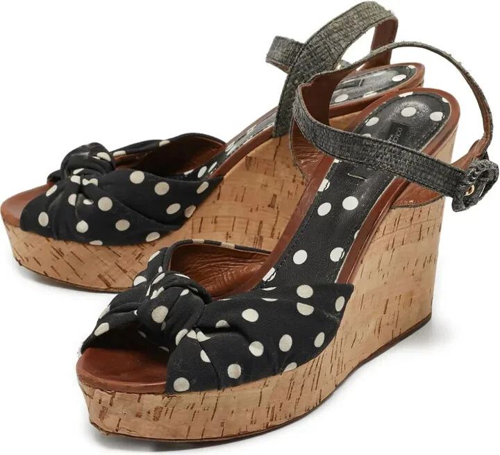 110mm Polka-Dot Wedge Sandals - Image 4
