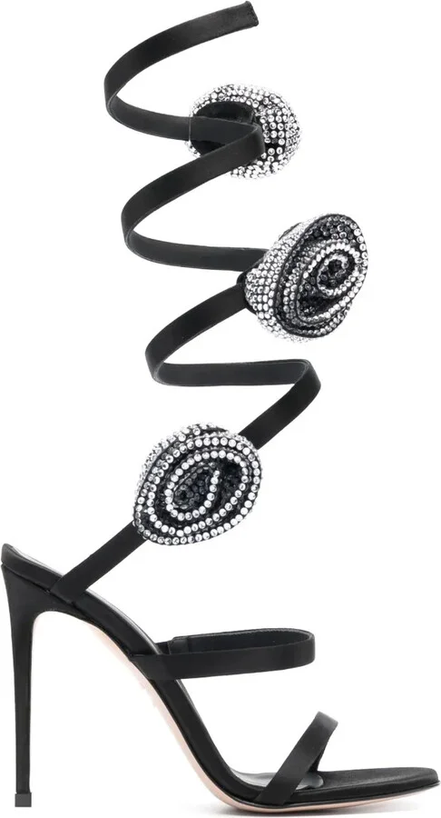 110mm Rose leather sandals