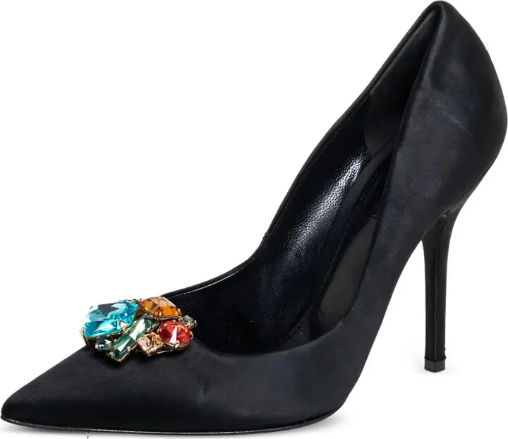 110mm satin Jewel pumps - Image 2