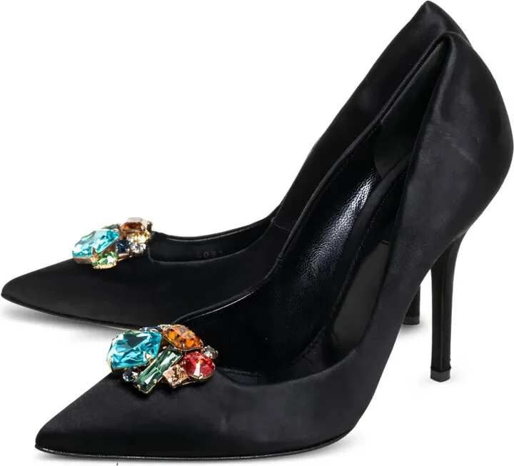 110mm satin Jewel pumps - Image 3
