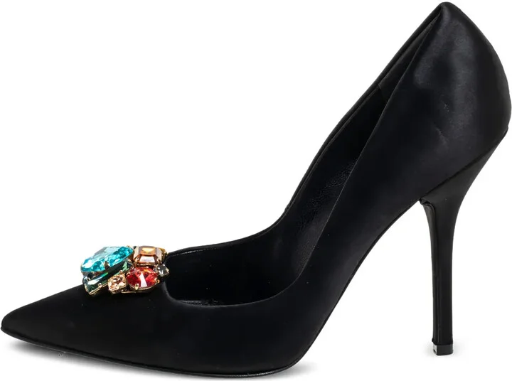 110mm satin Jewel pumps