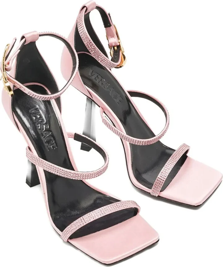 110mm Satin Rhinestone-Embellished Sandals - Image 2