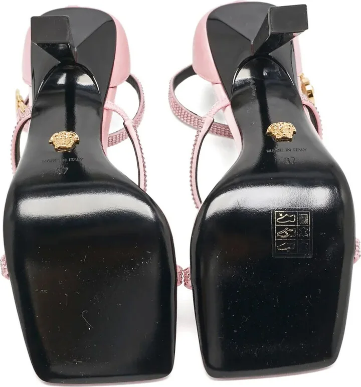 110mm Satin Rhinestone-Embellished Sandals - Image 4