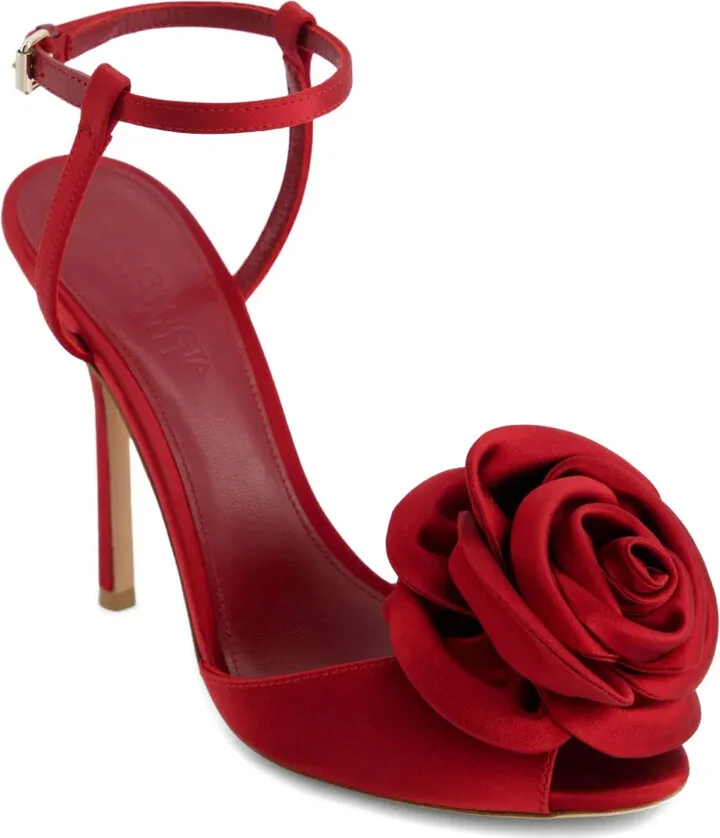 110mm Satin Rose-Embellished Sandals - Image 2