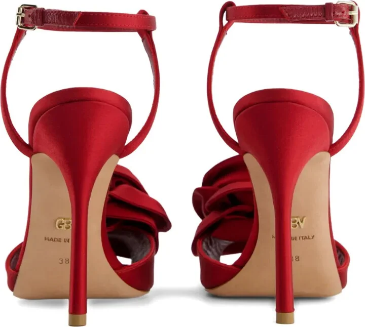 110mm Satin Rose-Embellished Sandals - Image 3