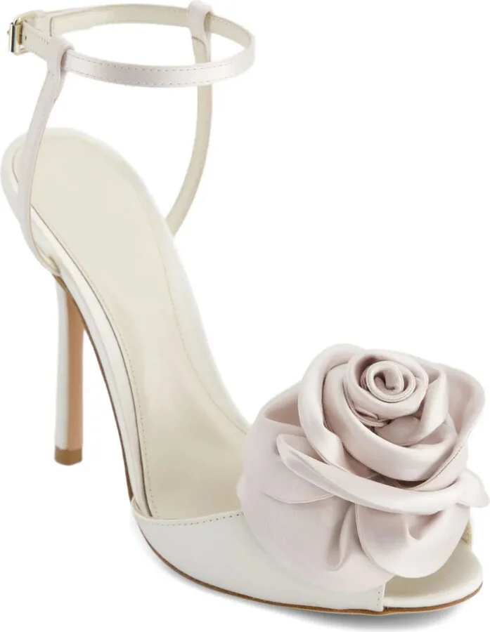 110mm Satin Rose-Embellished Sandals - Image 2