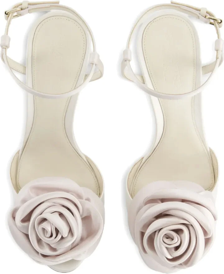 110mm Satin Rose-Embellished Sandals - Image 4