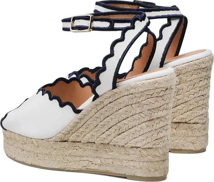 110mm Scalloped-Edge Wedge Heeled Espadrilles - Image 2