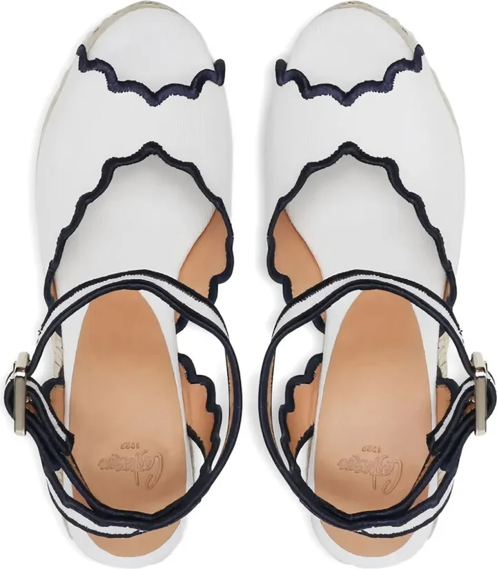 110mm Scalloped-Edge Wedge Heeled Espadrilles - Image 3