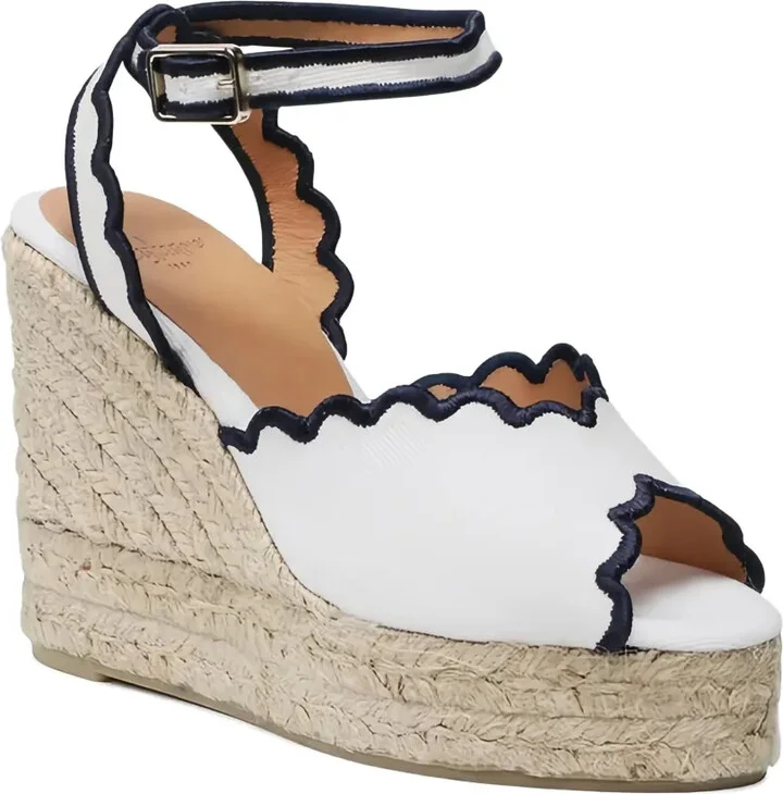 110mm Scalloped-Edge Wedge Heeled Espadrilles - Image 4