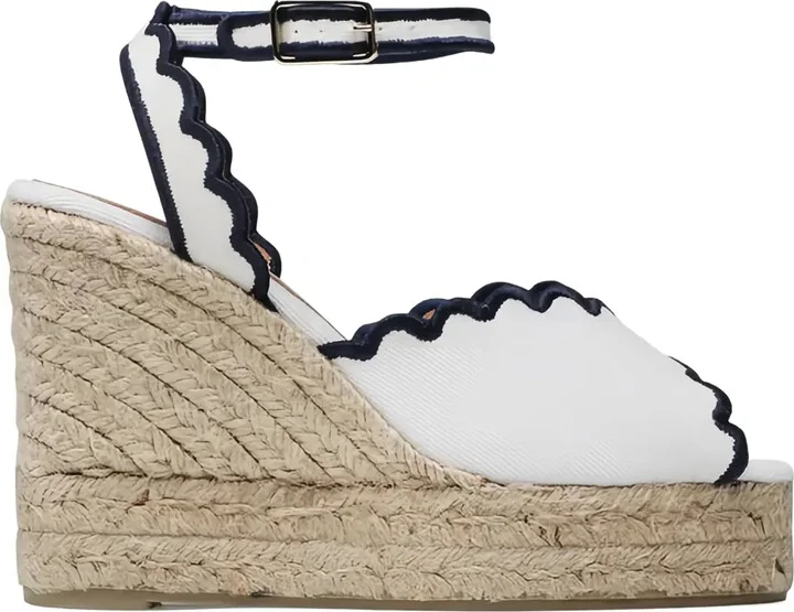 110mm Scalloped-Edge Wedge Heeled Espadrilles
