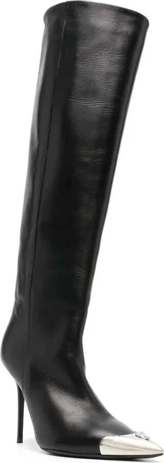 110mm Skull-Detail Leather Boots - Image 2