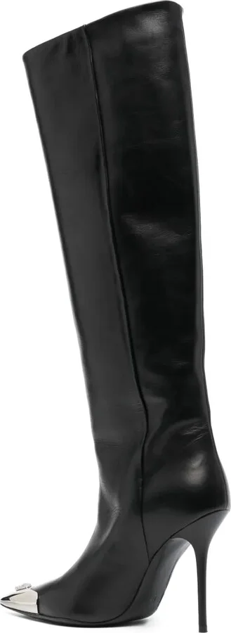 110mm Skull-Detail Leather Boots - Image 3