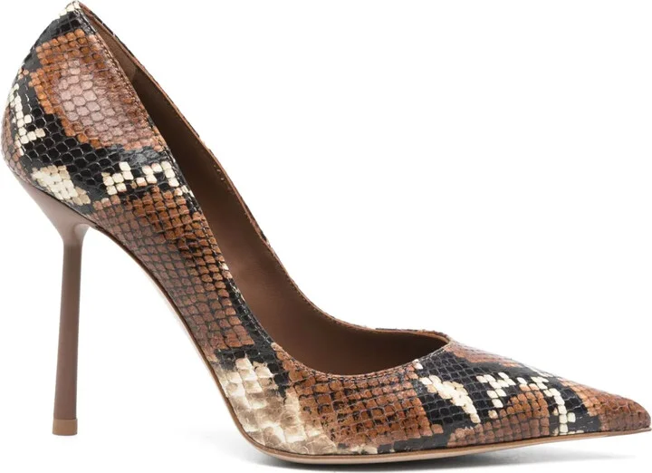110mm Snakeskin-Print Pumps