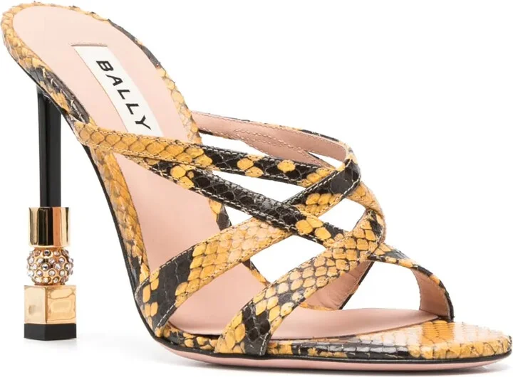110mm Snakeskin-Print Sandals - Image 2