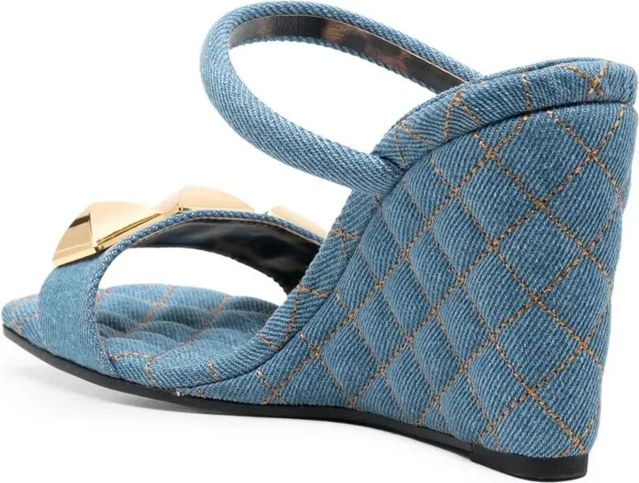 110mm Stud-Detail Wedge Sandals - Image 3