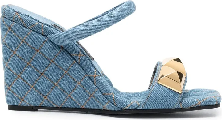110mm Stud-Detail Wedge Sandals