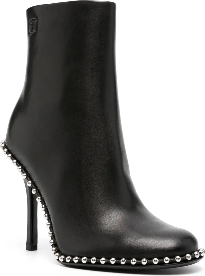 110mm Stud-Embellished Leather Ankle Boots - Image 2