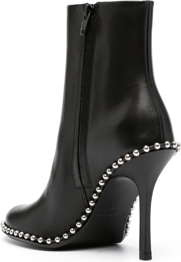 110mm Stud-Embellished Leather Ankle Boots - Image 3