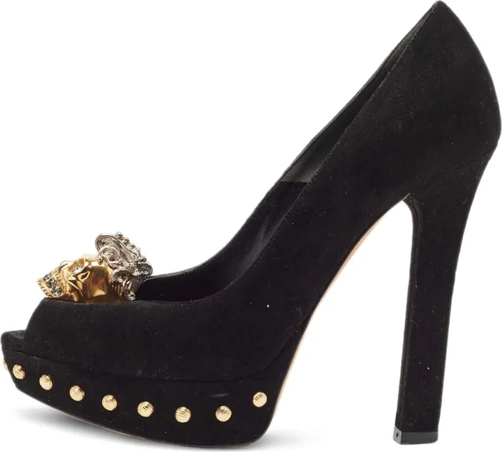 110mm Stud-Embellished Peep-Toe Pumps