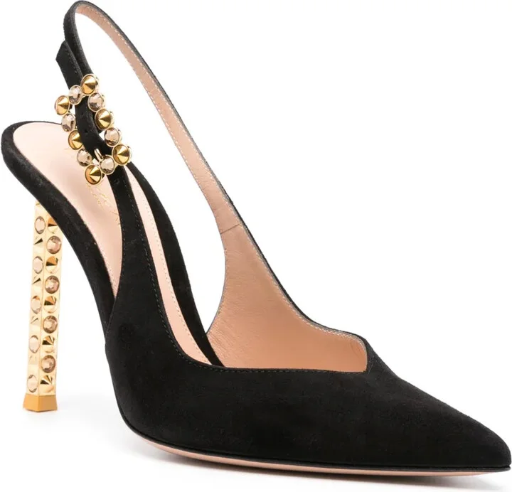 110mm Studded-Heel Slingback Pumps - Image 2