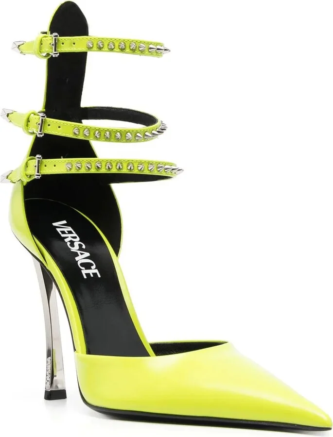 110mm Studded Leather Pumps - Image 2