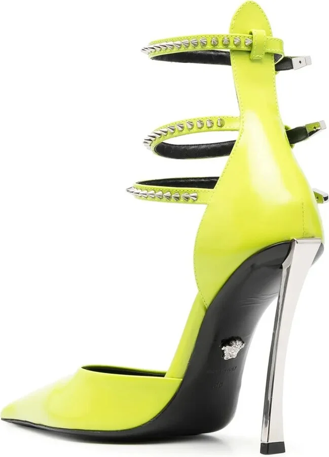 110mm Studded Leather Pumps - Image 3