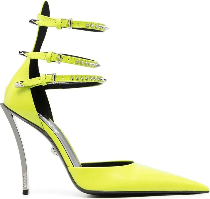 110mm Studded Leather Pumps