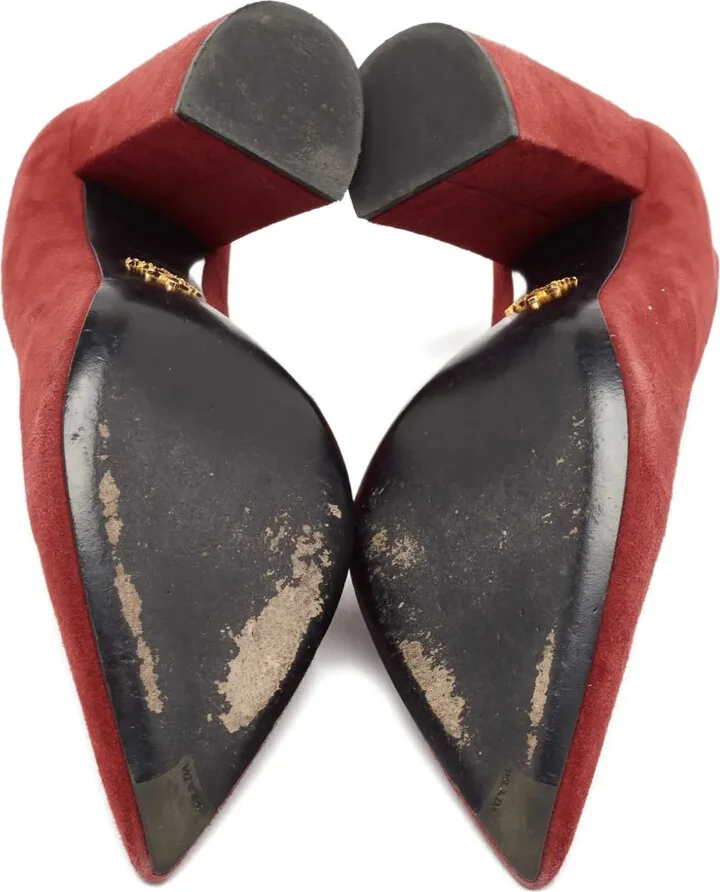 110mm Suede Heeled Pumps - Image 5