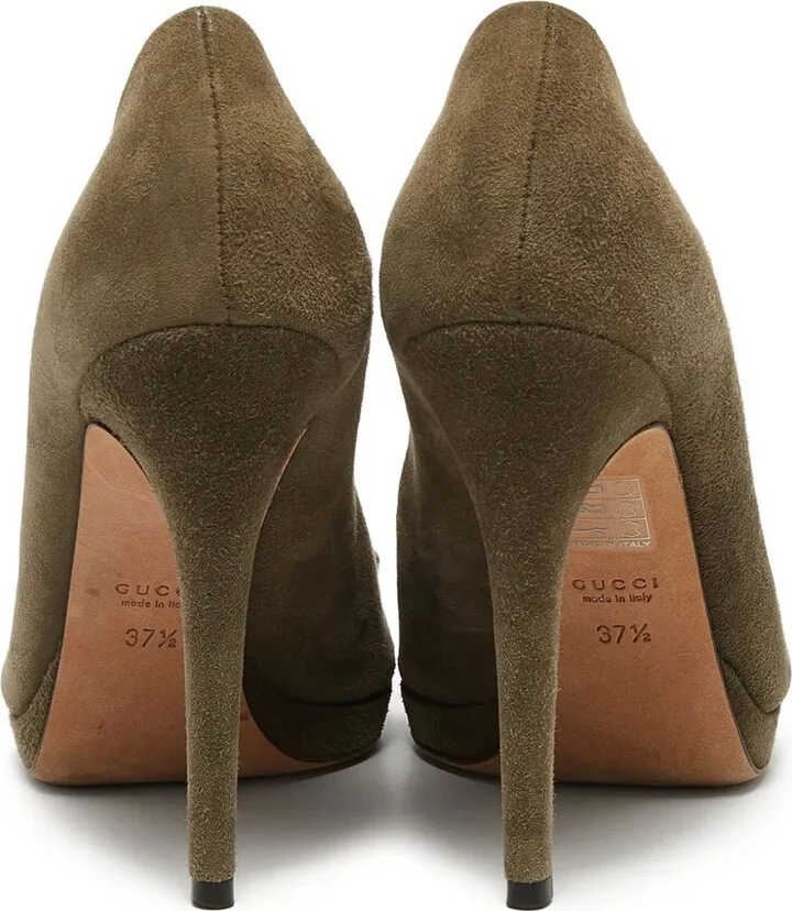 110mm Suede Heeled Pumps - Image 3