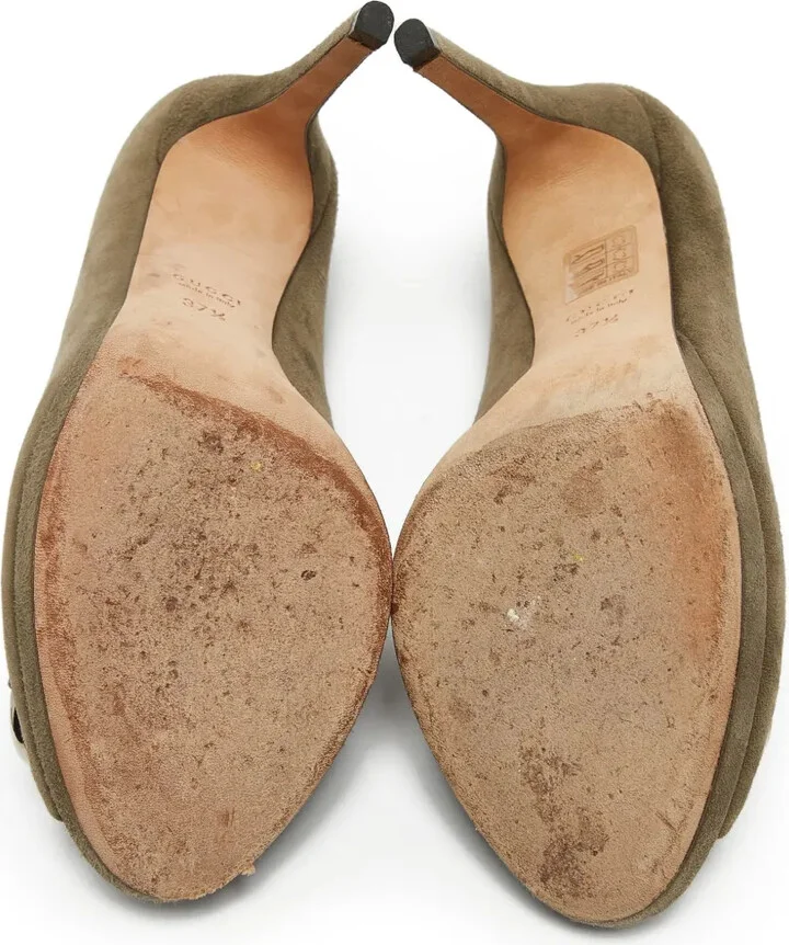 110mm Suede Heeled Pumps - Image 4