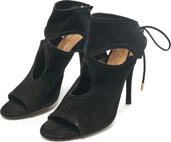 110mm Suede Heeled Sandals - Image 2