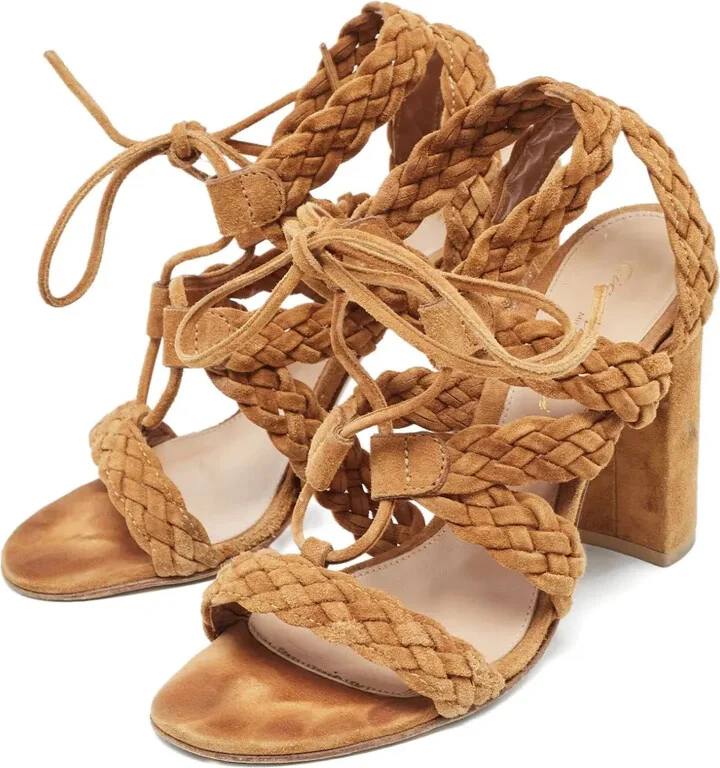 110mm Suede Heeled Sandals - Image 2