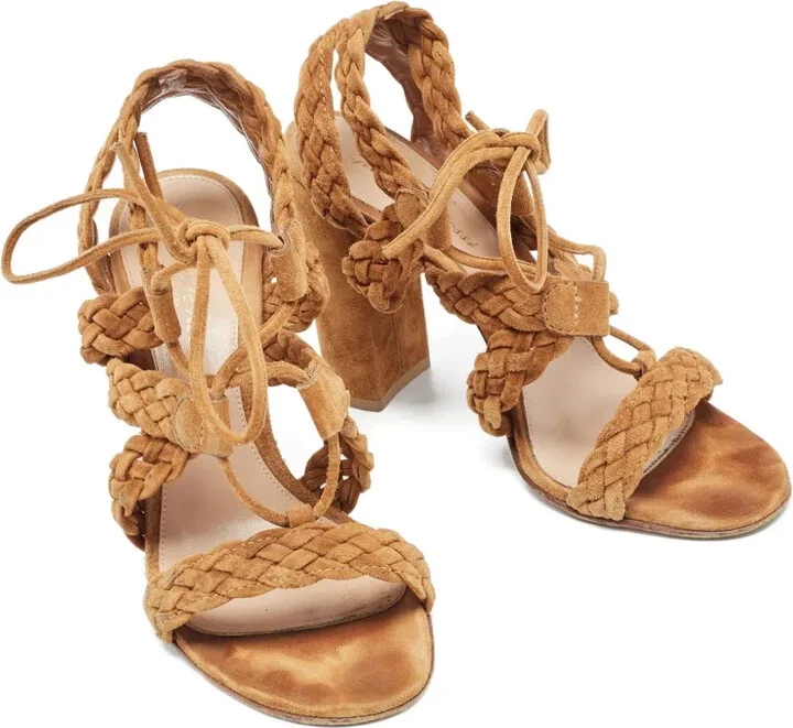 110mm Suede Heeled Sandals - Image 3