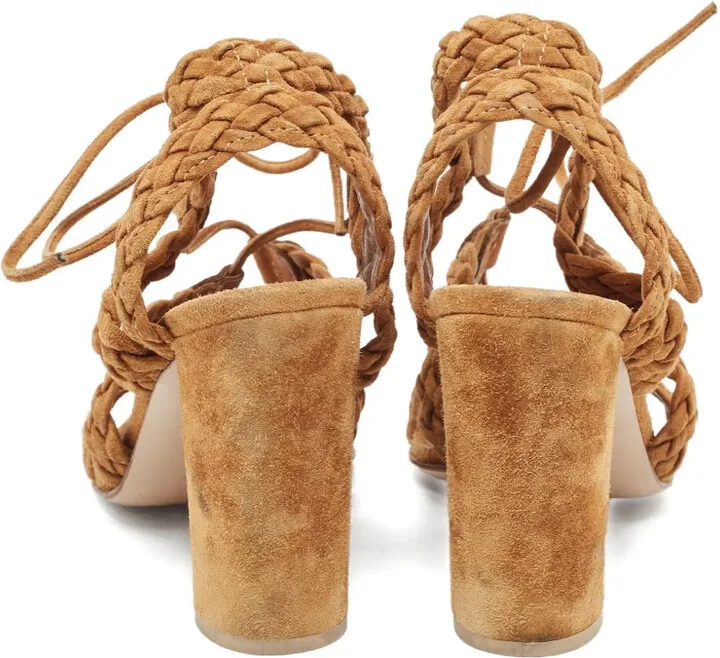 110mm Suede Heeled Sandals - Image 4