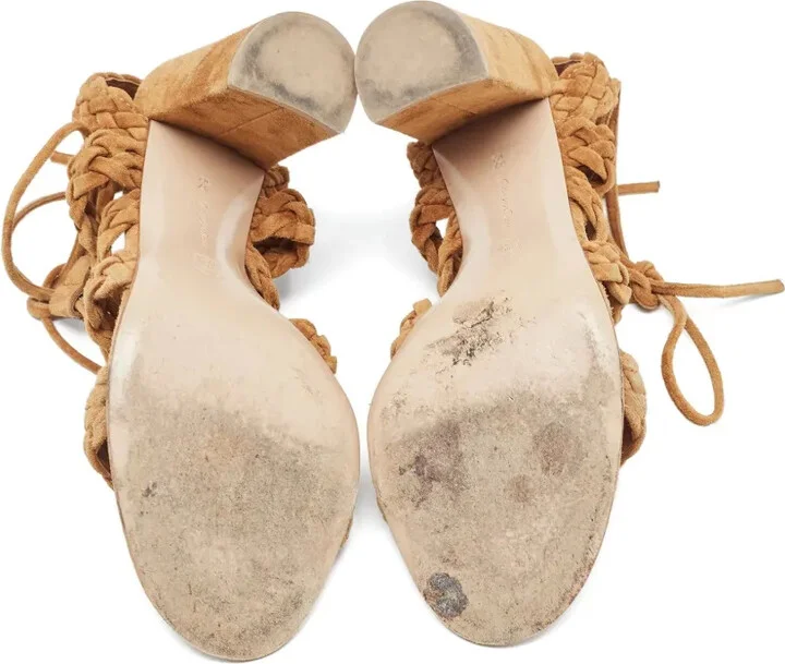 110mm Suede Heeled Sandals - Image 5