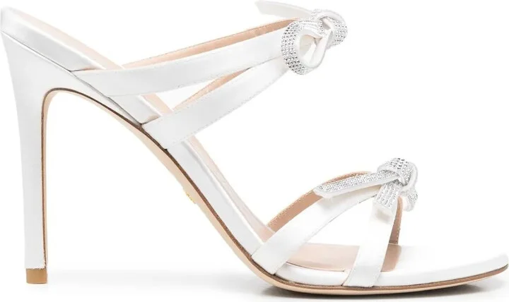 110mm SW Bow crystal embellished sandals