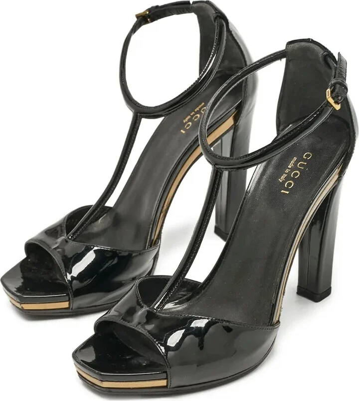110mm T-strap patent-leather pumps - Image 3