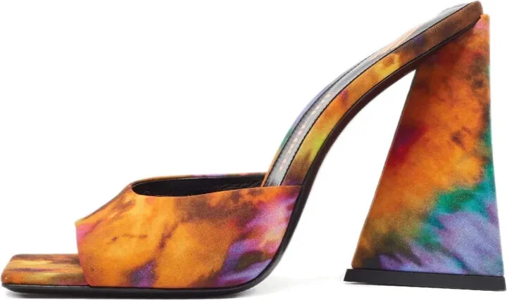110mm Tie Dye Square-Toe Sandals