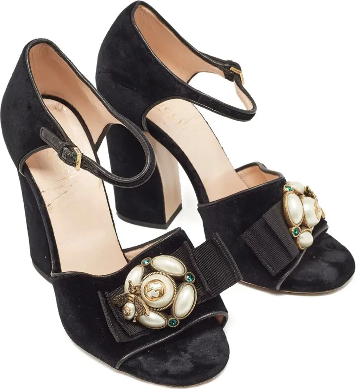 110mm Velvet Heeled Sandals - Image 2