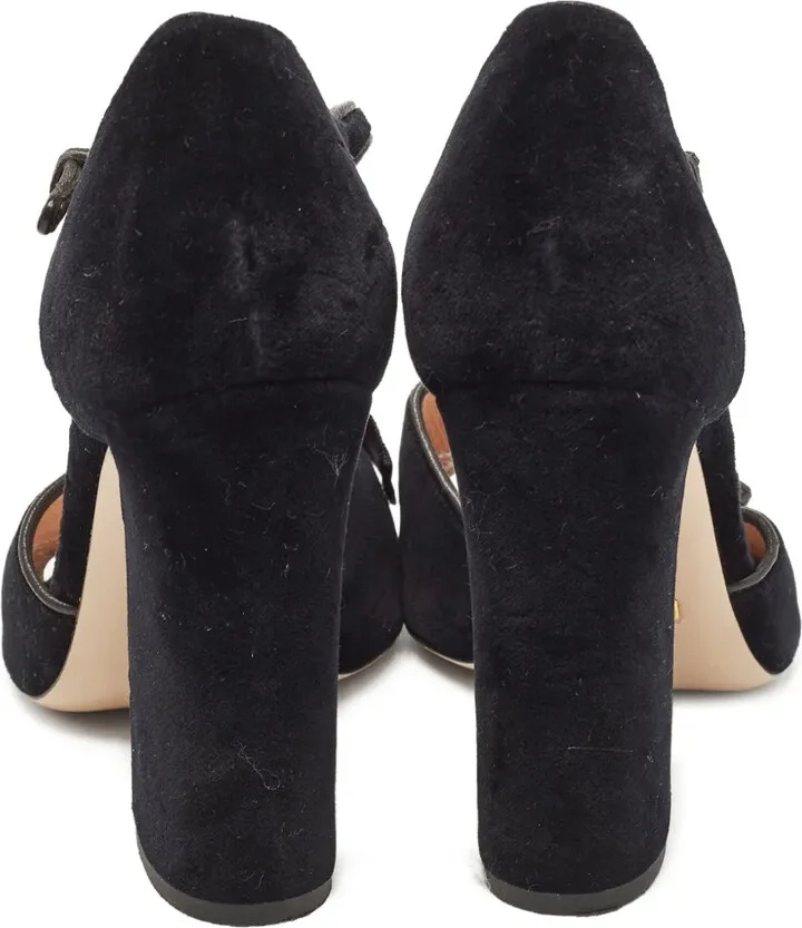 110mm Velvet Heeled Sandals - Image 3
