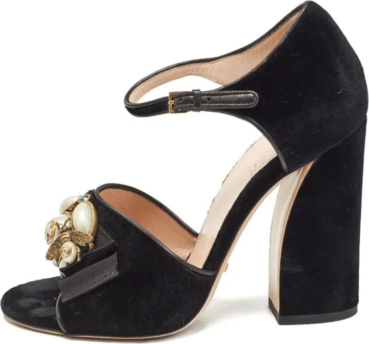 110mm Velvet Heeled Sandals