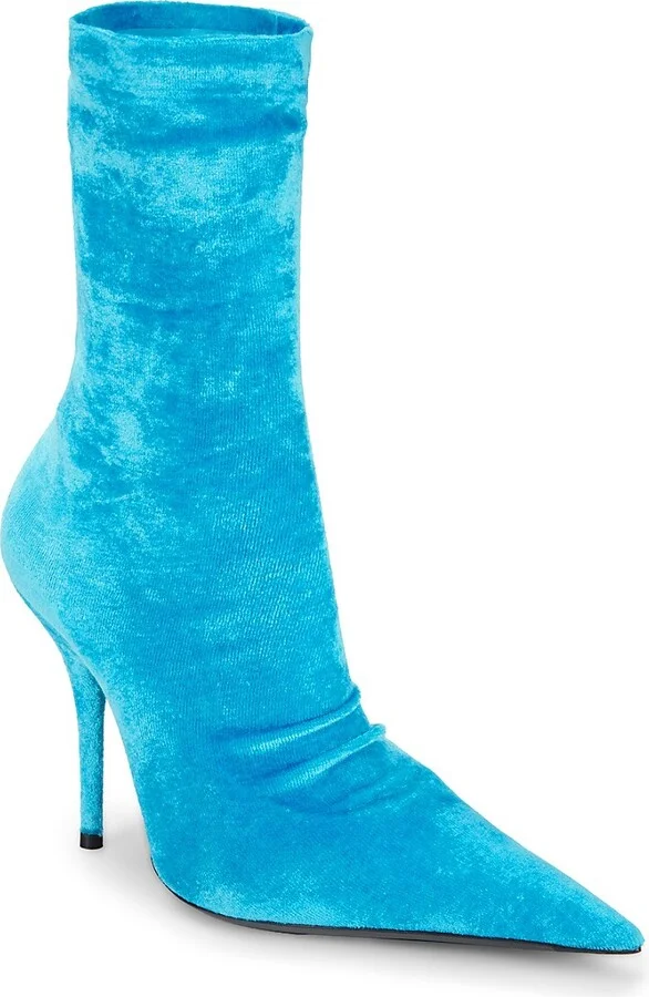 110MM Velvet Stiletto Ankle Boots - Image 2