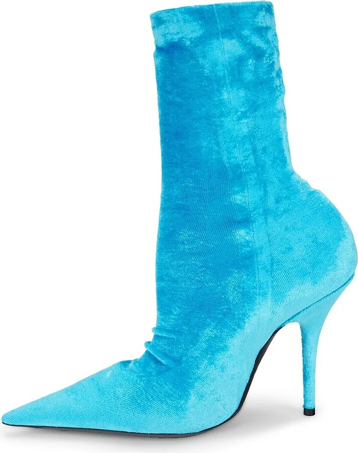 110MM Velvet Stiletto Ankle Boots - Image 4