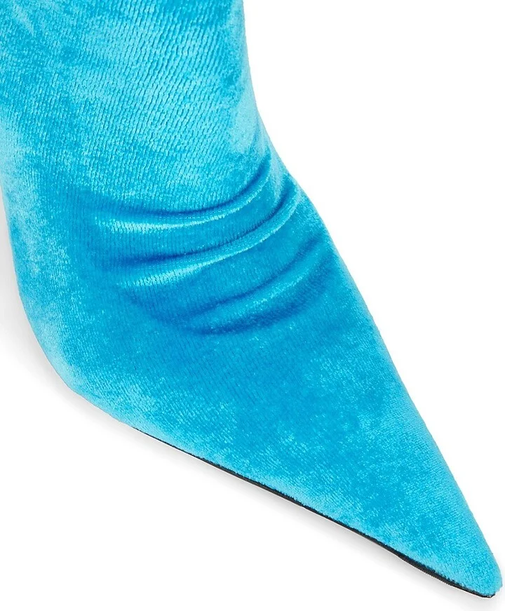 110MM Velvet Stiletto Ankle Boots - Image 6