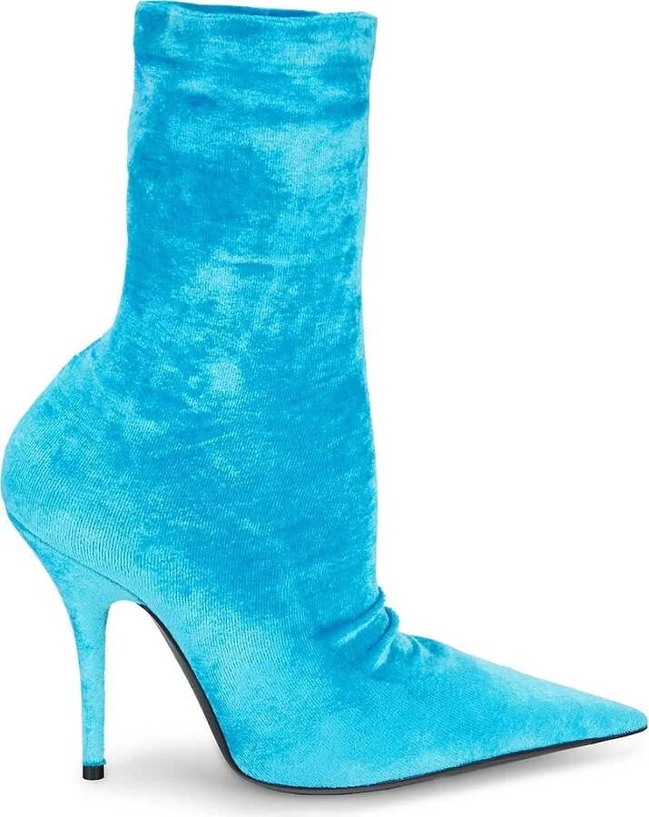 110MM Velvet Stiletto Ankle Boots