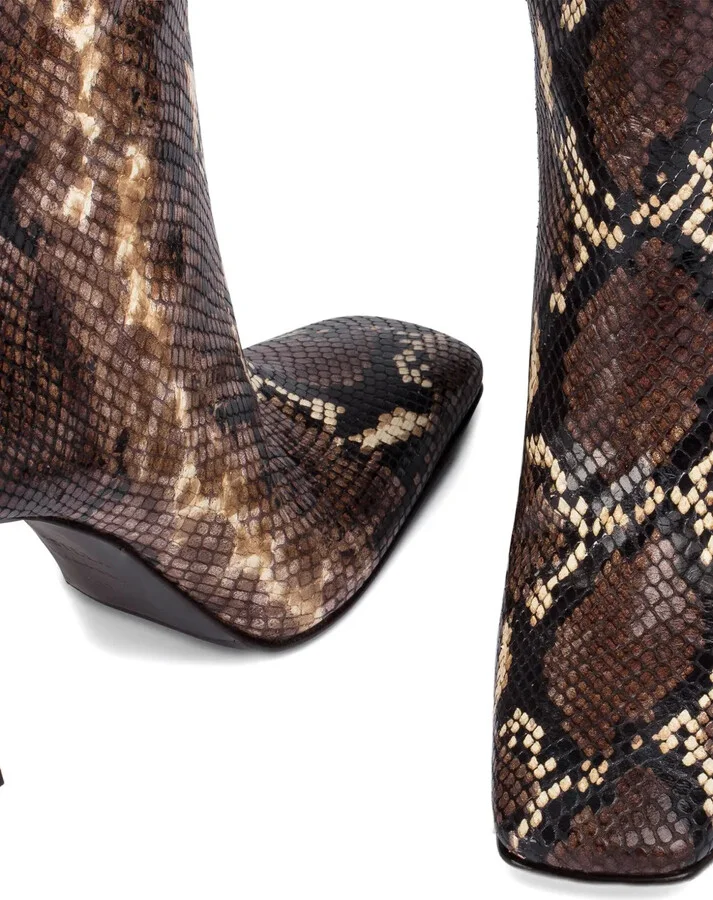 110mm Vittoria snake-print leather stiletto boots - Image 4
