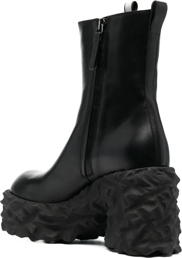 110mm Zip-Up Chunky Leather Boots - Image 3
