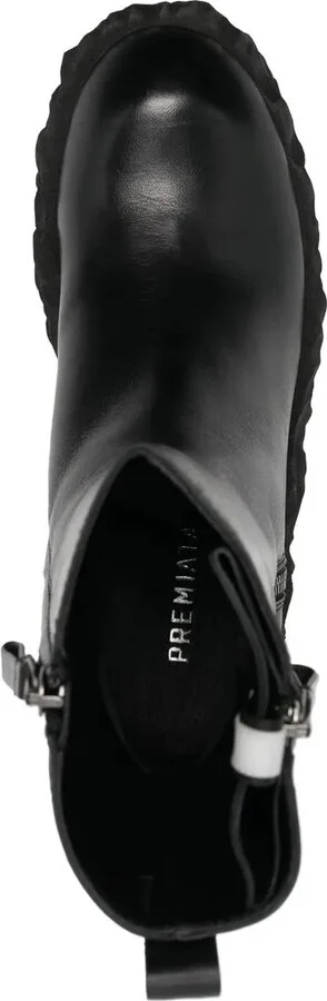 110mm Zip-Up Chunky Leather Boots - Image 4