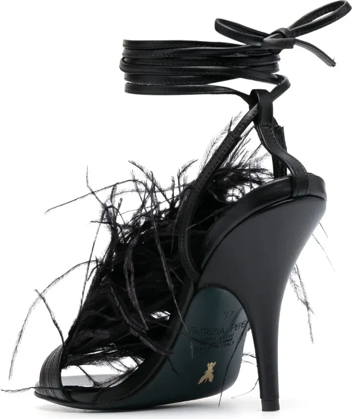 115mm Ankle-Tie Leather Sandals - Image 3